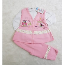 Candysbebe Çikita Pembe Bebek Takımı 92-2 Yaş Beyaz - Pembe