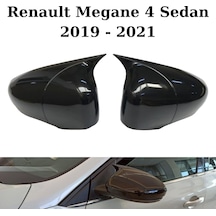 Renault Megane 4 Sedan 2019 2020 2021 Uyumlu Araca Özel Yarasa Batman Piano Black Ayna Kapağı Takımı