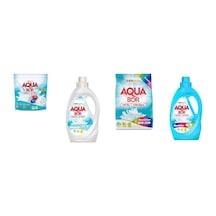 Aquabor Doğal Mineralli Tablet + Sıvı Beyaz + 4 Kg Renkliler + Sıvı Renkliler 4 Lü Set
