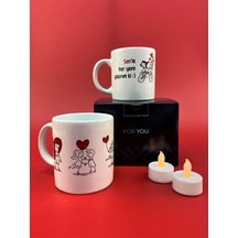 Sevgililer Günü Temalı 2li Seramik Kupa - Cali