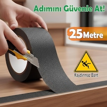 Merdiven Zemin Kaydırmaz Bant Yapışkanlı 5 Cm X 25 Metre Kaymaz Band Siyah