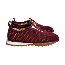 Bordo Hakiki Deri Süet Delikli Comfort Taban Spor Ayakkabı Bordo