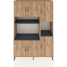 Hyperion Dolap 9 Raflı 6 Kapaklı 132x44x195 Çam-çam/antrasit Çam