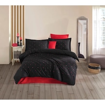 Çift Kişilik Poplin Premium Nakışlı Nev Lubow Siyah Çok Renkli