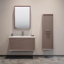 Orka Clay 100 Cm Mdf Toprak Banyo Dolabı Takımı Ve Boy Dolabı Çok Renkli