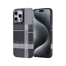 Zore İphone 15 Pro Max Kılıf Magsafe Şarj Özellikli Karbon Fiber Görünümlü Ogaa Nekst Kapak - Gri-siyah