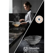 Mey İthalat 18 Cm Süzgeç - Makarna Süzgeci Pirinç Meyve Süzgeci 304 Paslanmaz Çelik 721937 Çok Renkli