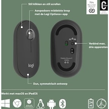 M350s Pebble Mouse 2 İnce Bluetooth Kablosuz Mouse, Taşınabilir, Hafif, Özelleştirilebilir Tuş, Sessiz Tıklama, Windows, Macos, iPad Uyumluos,, Chrome İşletim Sistemleri, Easy-switch, Siyah