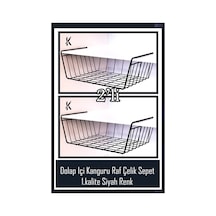 1.kalte Dolap Içi Kanguru Raf Çelik Sepet Askılı Raf Siyah Metal Çok Renkli Tr Diğer
