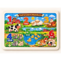 Sayılar İngilizce - 24 Parça Ahşap Puzzle