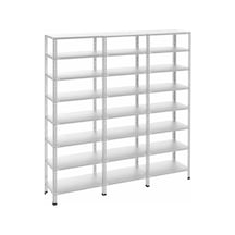 8 Katlı 3'lü Galvaniz Çelik Raf 31x75x250 Cm Depo, Arşiv, Kiler, Dosya, Market Rafı Gri