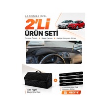 E-biz Seat Ibıza 2008-2017 Uyumlu Torpido Örtüsü + Tay Tüyü Bagaj Çantası Seti - Siyah - Se004