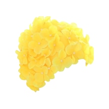 Suntek Çiçekli Yüzme Şapkası Tüm Seviyeleri İçin Sarı