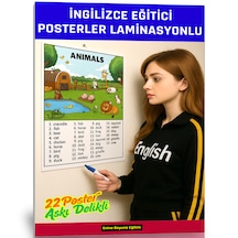 İngilizce Eğitici Posterler Delikli Lamine Edilmiş A3 22 Adet