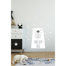 Yıldızlar Ve Büyük Beyaz Ayıcık Duvar Sticker Seti