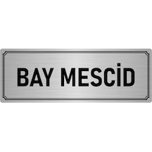 Metal Yönlendirme Levhası, Departman Kapı İsimliği Bay Mescid 10x20 cm Gümüş Renk
