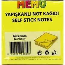 Memo Yapışkanlı Not Kağıdı 76x76mm Sarı - 3 Adet