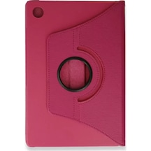 Newface Samsung Galaxy Tab A9 Plus Kılıf 360 Tablet Deri Kılıf - Pembe Tablet Kılıfı