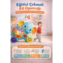 Çekmeli Fil Dostum Müzikli Işıklı Eğitici Oyuncak Sayı Öğreten 6+ Ay Bebek Oyuncağı