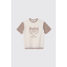 Panço Erkek Çocuk Bisiklet Yaka Ekru Tişört 2621bk05004 Krem
