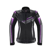 Ebakbak Motosiklet Kadın Montu 4 Mevsim Maxdura 600-d Dayanıklı Kumaş Ve Deri Women Motor Mont Purple