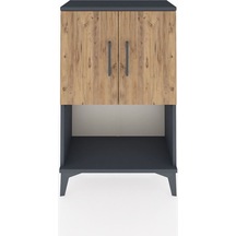 Arges Komodin 2 Raflı 2 Kapaklı 60x30x96 Antrasit-çam Antrasit