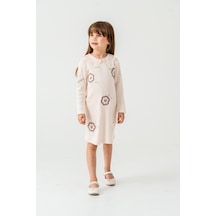 Xo Kids Kız Çocuk Elbise 4-7 Yaş 52032 Bej