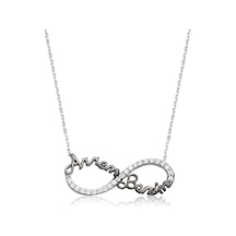 925 Ayar Gümüş Sonsuzluk Annem Benim Kadın Gümüş Kolye