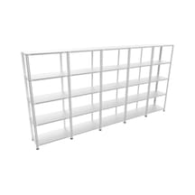 5 Katlı 5'li Galvaniz Çelik Raf - Depo, Arşiv, Kiler, Dosya, Market Rafı 31x60 Cm-200 Cm-0.70 Mm