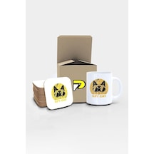 Tr Cat Casus Kedi Tasarımlı Baskılı Kupa Bardak Seti Eğlenceli Özel Hediye Mug Diğer
