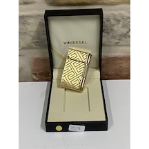 Vindiesel Marka Sarı Gold Renk Gri Labirent Çizgi Desenli Gazlı M