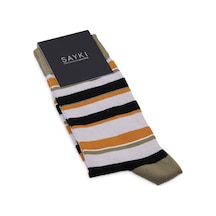 Yeşil Desenli Pamuklu Soket Çorap 33709 Model27