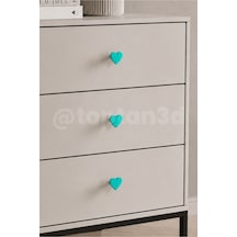 10 Adet - Turkuaz Kalp Dolap Kulpu, Mobilya Kulbu - Çocuk Odası Kulp, Kalp Kulp -4 Cm - Kulp Vidası Dahildir Sarı
