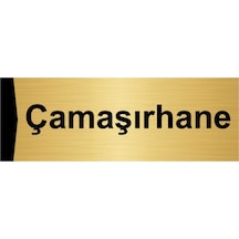 Çamaşırhane 10x20cm Altın Renk Metal Yönlendirme Levhası