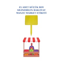 Yaz Sil Küçük Boy Sapla Bakliyat Etiketliği 45 Adet Manav Pazarcı Etiketi 001 Turuncu