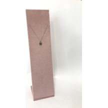 Ayaklı PEMBE  kolye -zincir sergileme standı (23 kesik) Pembe