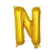 N Harfi 16 İnç Gold Renk Folyo Balon 36 Cm Altın 256