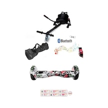Elektrikli Kaykay Scooter Akıllı Denge Hoverboard + Hoverkart + Çanta Full Ledli Extrem Paket D06