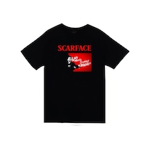 Scarface Tony Montana Baskılı Unisex %100 Pamuk Siyah T-shirt SIYAH