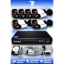 Picam 6 Kameralı Panda 6 Dış Kamera Set 100 GB HDD Full HD Gece Görüşlü Güvenlik Kamerası Sistemi Picam 6 Kameralı Panda 6 Dış Kamera Set 100 GB HDD Full HD Gece Görüşlü Güvenlik Kamerası Sistemi