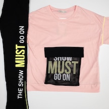 Via Girls Show Must Go On Baskılı Toz Pembe Takım Açık Pembe