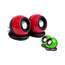 1 Çift Yeşil Mini Multimedya Hoparlörleri, Stereo Ses Ve Ses Kontrolü İle Dizüstü Bilgisayarlar İçin 3.5mm Bilgisayar Hoparlörleri