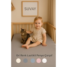 Gri Bebek Lastikli Çarşaf %100 Pamuklu Penye Park Yatak 60x120 - 70x110 - 70x120 - 70x130 - 70x140 - 80x130