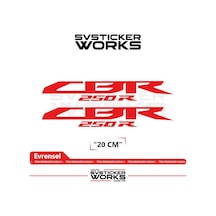 Honda Cbr 250r Sticker Uyumlu Yazı Yüksek Kalite Özel Kesim Folyo 2'li Set Kırmızı