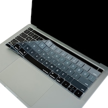 Macbook Pro Klavye Koruyucu Us Düzen Türkçe Q Renkli Silikon Touch Bar 13-15 İnç Lacivert Mavi