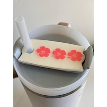 Kiraz Çiçeği Kapağı Quencher İle Uyumlu Bahar Esintili Termos Kapağı Beyaz