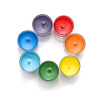7 Chakra Meditasyon Kristal Kap Içi Mum Seti-Large
