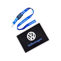 Volkswagen Logolu Anahtarlıklı Mavi Oto Ayna Askı Ipi Volkswagen Araç Torpido Üstü Kaydırmaz Ped