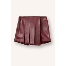 Defacto Pile Detaylı Suni Deri Etek Kız Bebek I1150a526wnbr194 Bordo-br194