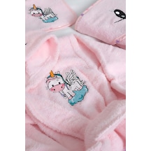 Unicorn Pembe %100 Pamuk Bebek Banyo Seti 0 - 24 Ay